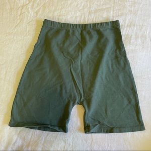 Brandy Melville sage green high waisted biker shorts